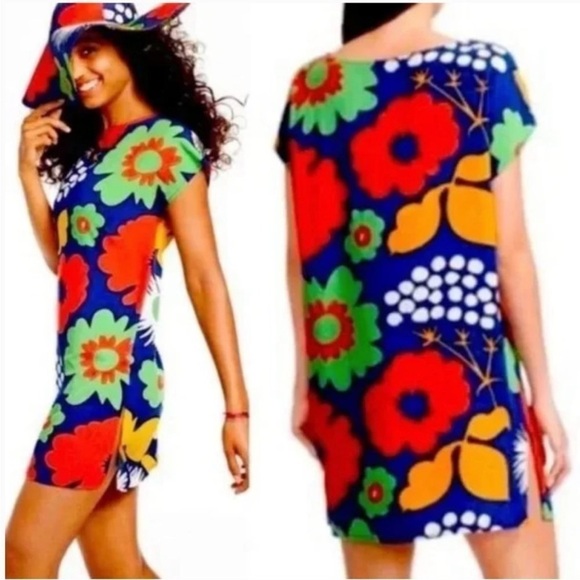 CLEARANCE Marimekko Target Kukkatori Blue SUMMER FLORAL Tunic Dress SIZE SMALL - Picture 10 of 10